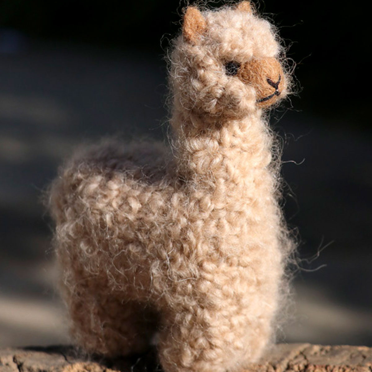 Needle Felted Baby Alpaca - Christmas Ornament Figurine